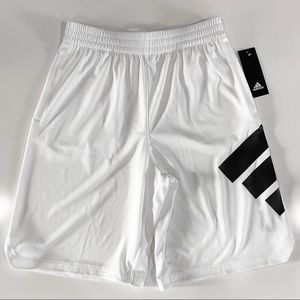 NWT Adidas Boys Size Large 14-16 White Shorts Athletic Basketball New
